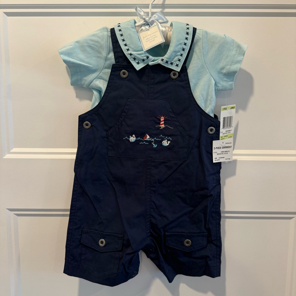 First Impressions 2-Piece Set - Polo & Shorts Overalls